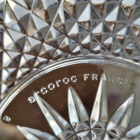 Stunning Arcoroc France Diamond Starburst Pattern Tempered Glass.  Circa Late 50 - Picture 7 of 8